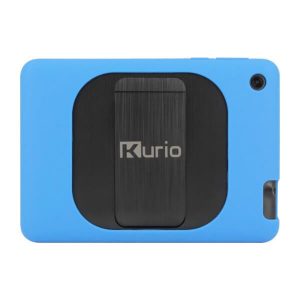 Kurio tablet achterkant met blauw bumper